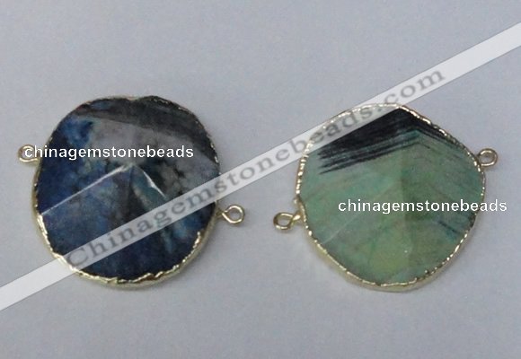 NGC280 30*35mm - 35*40mm freeform agate gemstone connectors