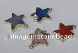 NGC286 24*26mm star agate gemstone connectors wholesale