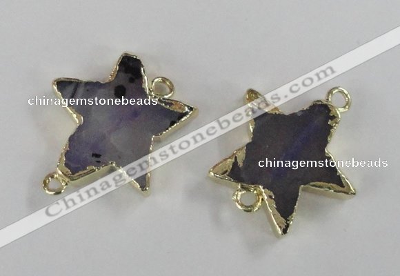 NGC295 24*26mm star agate gemstone connectors wholesale