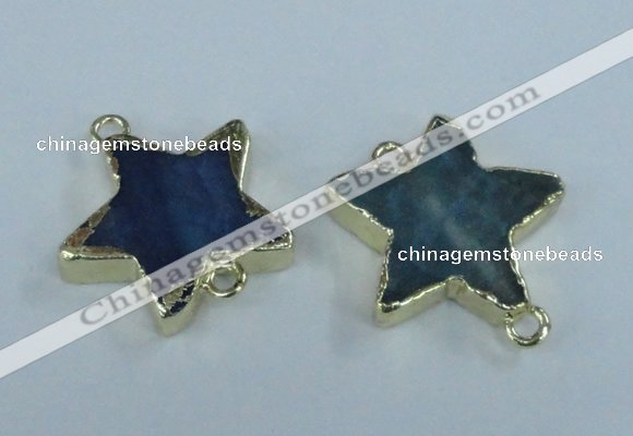 NGC296 24*26mm star agate gemstone connectors wholesale