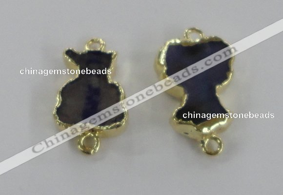 NGC304 15*20mm - 18*25mm agate gemstone connectors wholesale