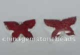 NGC309 22*30mm carved butterfly agate gemstone connectors