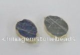 NGC314 18*25mm - 25*30mm freeform labradorite gemstone connectors