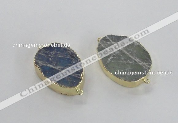 NGC314 18*25mm - 25*30mm freeform labradorite gemstone connectors