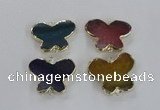 NGC320 30*38mm butterfly agate gemstone connectors wholesale