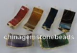 NGC326 15*50mm - 22*45mm agate gemstone connectors wholesale