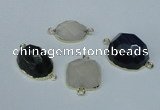 NGC333 15*20mm - 22*25mm freeform agate gemstone connectors