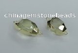 NGC338 15*20mm - 18*25mm faceted nuggets yellow quartz connectors
