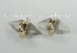 NGC345 18*30mm - 15*45mm faceted bicone white crystal connectors