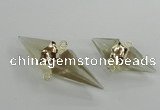 NGC346 18*30mm - 15*45mm faceted bicone yellow quartz connectors