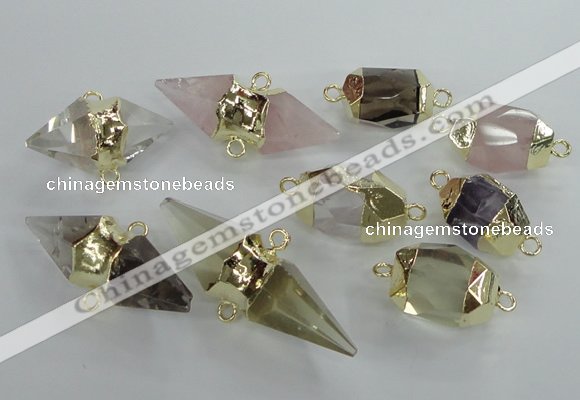 NGC351 18*30mm - 15*45mm faceted mixed quartz connectors