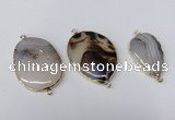 NGC356 20*30mm - 30*40mm freeform montana agate connectors