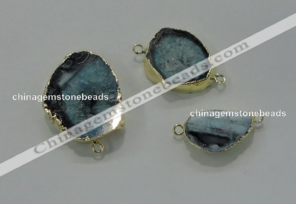 NGC362 15*25mm - 25*30mm freeform druzy agate connectors