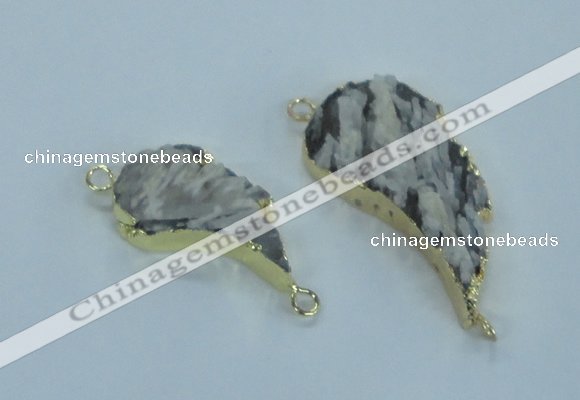 NGC365 18*30mm - 25*45mm wing-shaped agate gemstone connectors