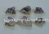 NGC375 20*25mm - 25*30mm freeform druzy amethyst connectors