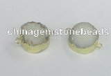 NGC377 20mm coin druzy agate gemstone connectors wholesale