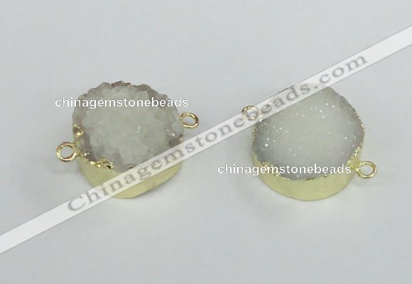 NGC377 20mm coin druzy agate gemstone connectors wholesale