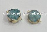 NGC378 20mm coin druzy agate gemstone connectors wholesale