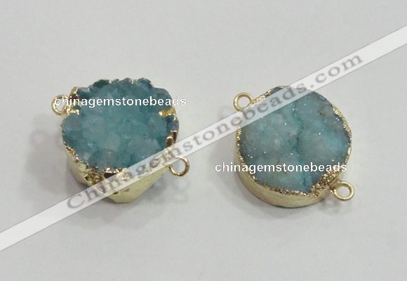 NGC378 20mm coin druzy agate gemstone connectors wholesale