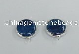 NGC381 18mm flat round agate gemstone connectors wholesale