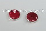 NGC382 18mm flat round agate gemstone connectors wholesale