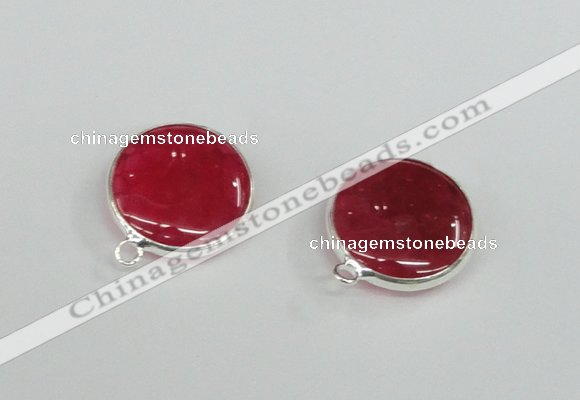 NGC382 18mm flat round agate gemstone connectors wholesale