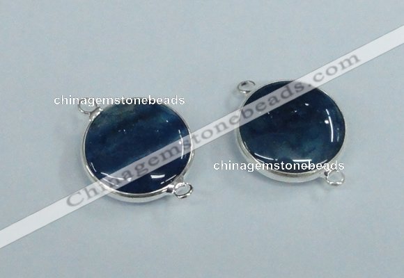 NGC387 18mm flat round agate gemstone connectors wholesale