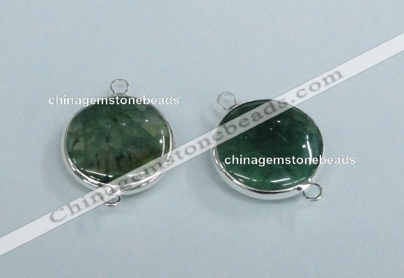 NGC388 18mm flat round agate gemstone connectors wholesale