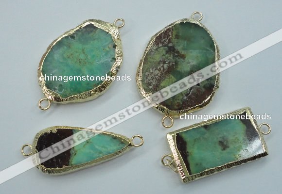 NGC39 25*35mm - 35*45mm freeform australia chrysoprase connectors