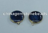 NGC393 18mm flat round agate gemstone connectors wholesale