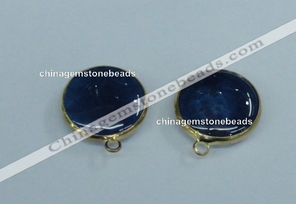 NGC393 18mm flat round agate gemstone connectors wholesale