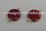 NGC397 18mm flat round agate gemstone connectors wholesale