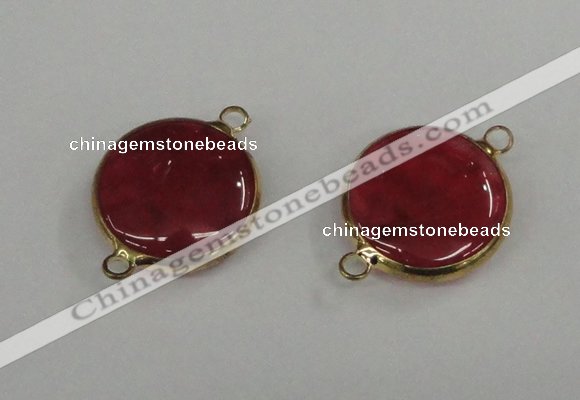 NGC397 18mm flat round agate gemstone connectors wholesale