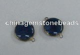 NGC398 18mm flat round agate gemstone connectors wholesale