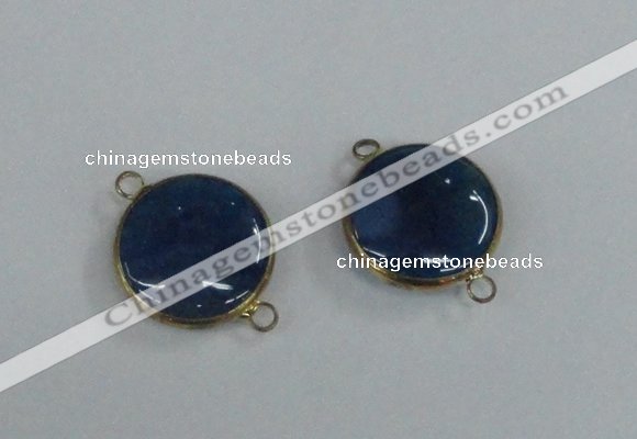 NGC398 18mm flat round agate gemstone connectors wholesale