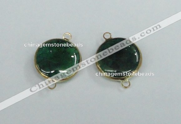 NGC399 18mm flat round agate gemstone connectors wholesale
