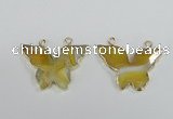 NGC406 30*40mm butterfly agate gemstone connectors wholesale