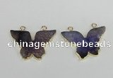 NGC407 30*40mm butterfly agate gemstone connectors wholesale