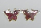 NGC408 30*40mm butterfly agate gemstone connectors wholesale