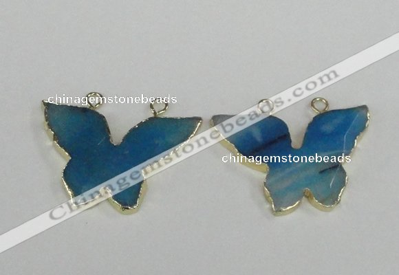 NGC409 30*40mm butterfly agate gemstone connectors wholesale