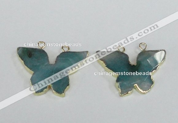 NGC410 30*40mm butterfly agate gemstone connectors wholesale