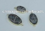 NGC416 15*20mm - 18*25mm oval labradorite gemstone connectors