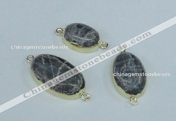 NGC416 15*20mm - 18*25mm oval labradorite gemstone connectors