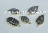 NGC417 15*20mm - 18*25mm freeform labradorite gemstone connectors