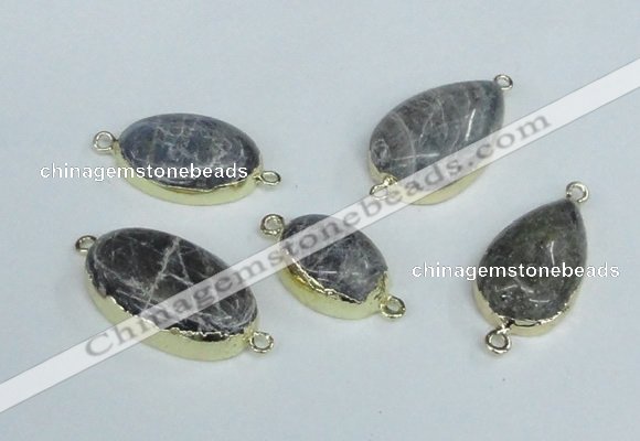 NGC417 15*20mm - 18*25mm freeform labradorite gemstone connectors