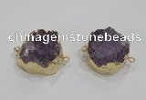 NGC420 25mm coin druzy amethyst gemstone connectors wholesale