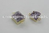 NGC427 12*14mm - 15*18mm freeform druzy agate connectors