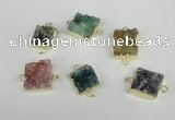 NGC432 12*14mm - 15*18mm freeform druzy agate connectors