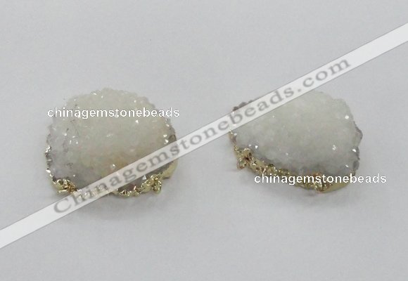 NGC435 25*35mm - 35*40mm freeform druzy agate gemstone connectors