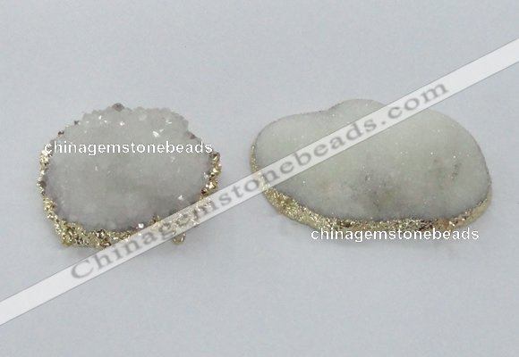 NGC436 38*45mm - 45*50mm freeform druzy agate gemstone connectors